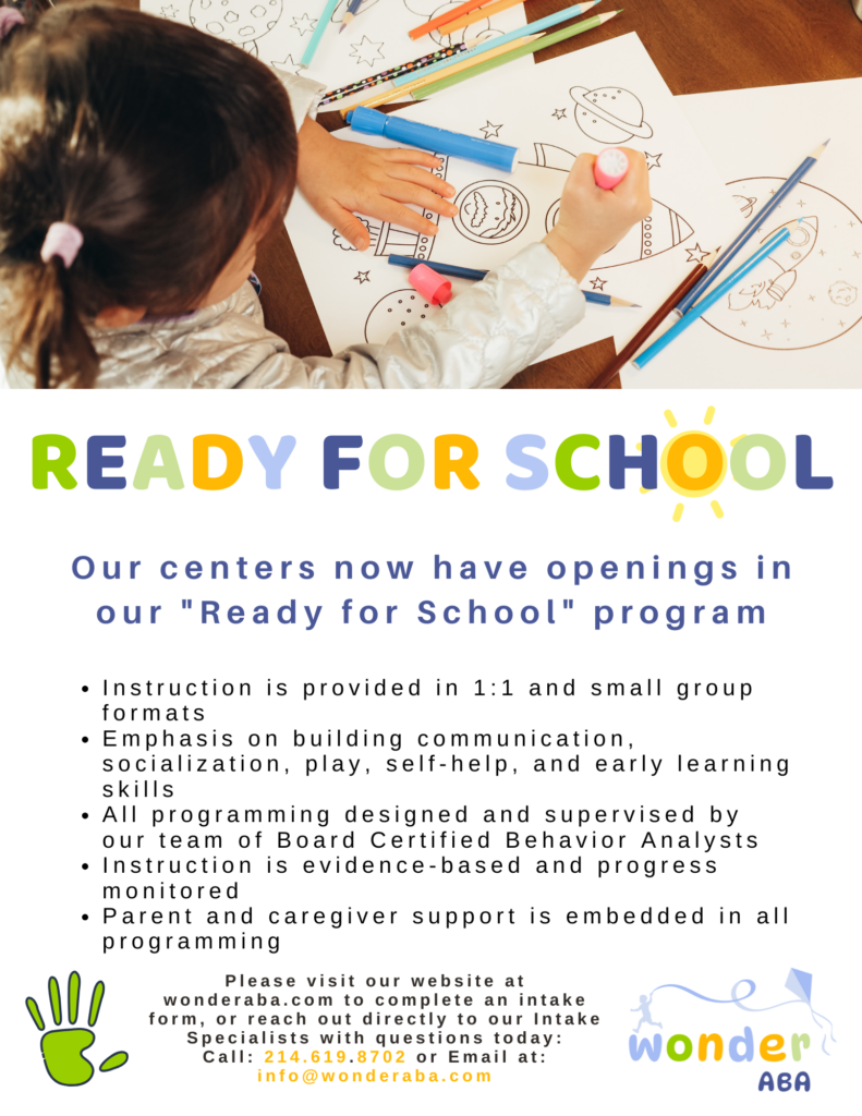 Ready for School - Wonder ABA